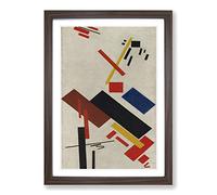Big Box Art Kazimir Malevich House Under Construction Framed Wall Art Picture Print Ready to Hang, Walnut A2 (62 x 45 cm)