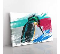 Big Box Art Kingfisher Bird 2 V2 Canvas Wall Art Print Ready to Hang Picture, 76 x 50 cm (30 x 20 Inch), Multi-Coloured