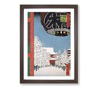 Big Box Art Kinryusan Temple by Utagawa Hiroshige Framed Wall Art Picture Print Ready to Hang, Walnut A2 (62 x 45 cm)