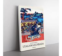 Big Box Art Kneeling Geisha Utagawa Kunisada Canvas Wall Art Print Ready to Hang Picture, 76 x 50 cm (30 x 20 Inch), Exhibition