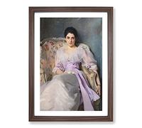 Big Box Art Lady Agnew of Lochnaw by John Singer Sargent Framed Wall Art Picture Print Ready to Hang, Walnut A2 (62 x 45 cm)