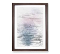 Big Box Art Lake Garda Italy Sketch Framed Wall Art Picture Print Ready to Hang, Walnut A2 (62 x 45 cm)