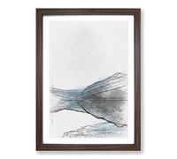 Big Box Art Lake & Mountains in Montana in Abstract Framed Wall Art Picture Print Ready to Hang, Walnut A2 (62 x 45 cm)