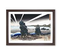 Big Box Art Land of Dawn by Utagawa Kunisada Framed Wall Art Picture Print Ready to Hang, Walnut A2 (62 x 45 cm)