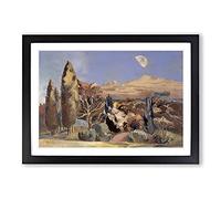 Big Box Art Landscape and Moon by Paul Nash Framed Wall Art Picture Print Ready to Hang, Black A2 (62 x 45 cm)