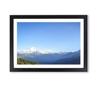 Big Box Art Landscape Annapurna Mountains Nepal Framed Wall Art Picture Print Ready to Hang, Oak A2 (62 x 45 cm)