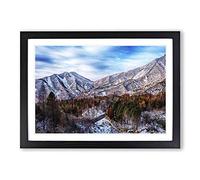 Big Box Art Landscape ASO Kumamoto Japan Mountain (3) Framed Wall Art Picture Print Ready to Hang, Oak A2 (62 x 45 cm)