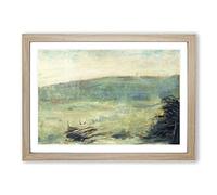 Big Box Art Landscape at Saint-Ouen by Georges Seurat Framed Wall Art Picture Print Ready to Hang, Oak A2 (62 x 45 cm)