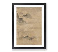 Big Box Art Landscape in The Moonlight Vol.2 by Kano Tan'yu Framed Wall Art Picture Print Ready to Hang, Black A2 (62 x 45 cm)