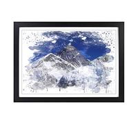 Big Box Art Landscape Mount Everest Mountain (4) V3 Framed Wall Art Picture Print Ready to Hang, Black A2 (62 x 45 cm)