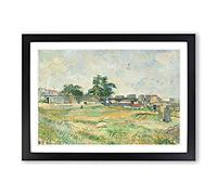 Big Box Art Landscape Near Paris by Paul Cezanne Framed Wall Art Picture Print Ready to Hang, Black A2 (62 x 45 cm)