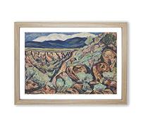 Big Box Art Landscape, New Mexico by Marsden Hartley Framed Wall Art Picture Print Ready to Hang, Oak A2 (62 x 45 cm)