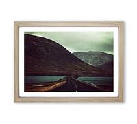Big Box Art Landscape Road to Nowhere Framed Wall Art Picture Print Ready to Hang, Oak A2 (62 x 45 cm)