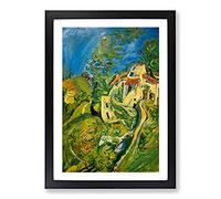 Big Box Art Landscape Town View by Chaim Soutine Framed Wall Art Picture Print Ready to Hang, Black A2 (62 x 45 cm)