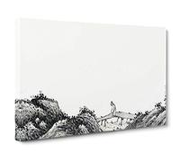 Big Box Art Landscape Vol.11 by Shen Zhou Painting Canvas Wall Art Framed Picture Print, 30 x 20 Inch (76 x 50 cm), White, Grey, Black