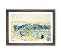 Big Box Art Landscape Vol.4 by Henri-Edmond Cross Framed Wall Art Picture Print Ready to Hang, Walnut A2 (62 x 45 cm)