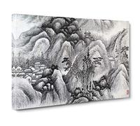 Big Box Art Landscape Vol.7 by Gong Xian Painting Canvas Wall Art Framed Picture Print, 30 x 20 Inch (76 x 50 cm), White, Grey, Black
