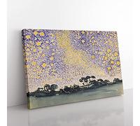 Big Box Art Landscape with Stars Vol.2 by Henri-Edmond Cross Canvas Wall Art Print Ready to Hang Picture, 76 x 50 cm (30 x 20 Inch), Grey, Grey, Grey