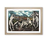 Big Box Art Laocoon by El Greco Framed Wall Art Picture Print Ready to Hang, Oak A2 (62 x 45 cm)