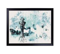 Big Box Art Lap Tray with Cushion | A Chess Battle Watercolour | Padded Bean Bag Cushion | For Eating, Working, Crafting, Laptop | Portable Table Desk