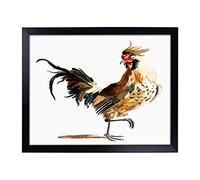 Big Box Art Lap Tray with Cushion | A Rooster by Johan Teyler | Padded Bean Bag Cushion | For Eating, Working, Crafting, Laptop | Portable Table Desk