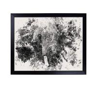 Big Box Art Lap Tray with Cushion | African Elephant Watercolour | Padded Bean Bag Cushion | For Eating, Working, Crafting, Laptop | Portable Table Desk