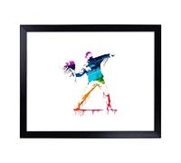 Big Box Art Lap Tray with Cushion | Banksy Flower Thrower | Padded Bean Bag Cushion | For Eating, Working, Crafting, Laptop | Portable Table Desk