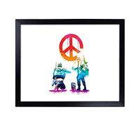 Big Box Art Lap Tray with Cushion | Banksy Peace Soldiers | Padded Bean Bag Cushion | For Eating, Working, Crafting, Laptop | Portable Table Desk