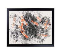 Big Box Art Lap Tray with Cushion | Carp & Koi Fish Watercolour | Padded Bean Bag Cushion | For Eating, Working, Crafting, Laptop | Portable Table Desk