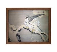 Big Box Art Lap Tray with Cushion | Falcon Birds by Matsumura Goshun | Padded Bean Bag Cushion | For Eating, Working, Crafting, Laptop | Portable Table Desk