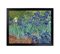Big Box Art Lap Tray with Cushion | Irises By Vincent Van Gogh | Padded Bean Bag Cushion | For Eating, Working, Crafting, Laptop | Portable Table Desk