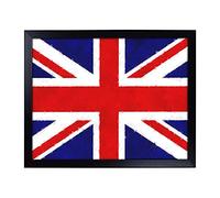Big Box Art Lap Tray with Cushion | Union Jack British Flag Vol.1 Painting | Padded Bean Bag Cushion | For Eating, Working, Crafting, Laptop | Portable Table Desk