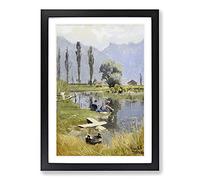 Big Box Art Laundry Day by Peder Mork Monsted Framed Wall Art Picture Print Ready to Hang, Black A2 (62 x 45 cm)