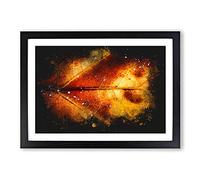 Big Box Art Leaf in The Autumn Paint Splash Framed Wall Art Picture Print Ready to Hang, Black A2 (62 x 45 cm)