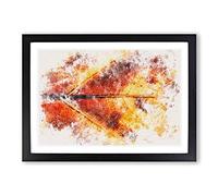 Big Box Art Leaf in The Autumn Watercolour Framed Wall Art Picture Print Ready to Hang, Black A2 (62 x 45 cm)