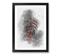 Big Box Art Leaf in The Light in Abstract Framed Wall Art Picture Print Ready to Hang, Black A2 (62 x 45 cm)