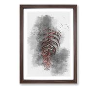 Big Box Art Leaf in The Light in Abstract Framed Wall Art Picture Print Ready to Hang, Walnut A2 (62 x 45 cm)