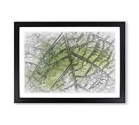 Big Box Art Leaf Roads in Abstract Framed Wall Art Picture Print Ready to Hang, Black A2 (62 x 45 cm)