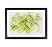 Big Box Art Leaf Roads Watercolour Framed Wall Art Picture Print Ready to Hang, Black A2 (62 x 45 cm)