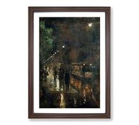Big Box Art Lesser URY Nocturnal Berlin Framed Wall Art Picture Print Ready to Hang, Walnut A2 (62 x 45 cm)