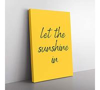 Big Box Art Let The Sunshine in Typography Canvas Wall Art Print Ready to Hang Picture, 76 x 50 cm (30 x 20 Inch), Yellow, Yellow, Black