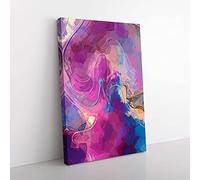 Big Box Art Life Lessons in Abstract Canvas Wall Art Print Ready to Hang Picture, 76 x 50 cm (30 x 20 Inch), Magenta, Lavender, Blue, Grey, Pink