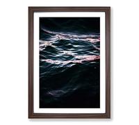 Big Box Art Light Reflecting Upon The Ocean in Abstract Framed Wall Art Picture Print Ready to Hang, Walnut A2 (62 x 45 cm)