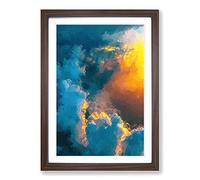 Big Box Art Light Through The Clouds in Abstract Framed Wall Art Picture Print Ready to Hang, Walnut A2 (62 x 45 cm)