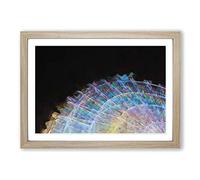 Big Box Art Lights of The Ferris Wheel in Abstract Framed Wall Art Picture Print Ready to Hang, Oak A2 (62 x 45 cm)