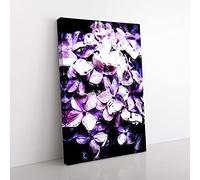 Big Box Art Lilac Hydrangeas Canvas Wall Art Print Ready to Hang Picture, 76 x 50 cm (30 x 20 Inch), Grey, Black, Lavender, Violet, Purple