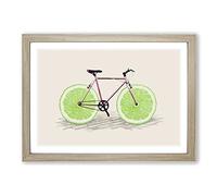 Big Box Art Lime Bicycle Framed Wall Art Picture Print Ready to Hang, Oak A2 (62 x 45 cm)
