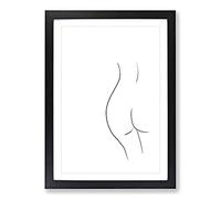 Big Box Art Line Female Form Framed Wall Art Picture Print Ready to Hang, Black A2 (62 x 45 cm)