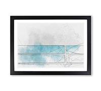Big Box Art Lines of Life in Abstract Framed Wall Art Picture Print Ready to Hang, Black A2 (62 x 45 cm)