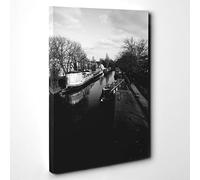 Big Box Art London Canal Barge Canvas Wall Art Print Ready to Hang Picture, 30 x 20 Inch (76 x 50 cm), Multi-Coloured